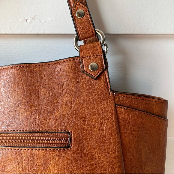Jessica Simpson Brown Vegan Leather Tote Bag - Picture 9 of 16